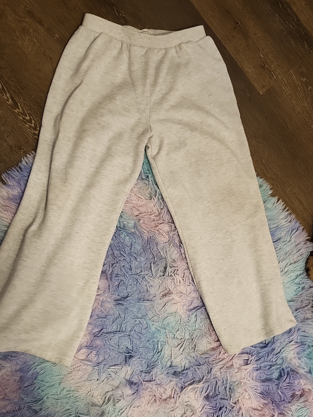 Kids Light Gray Fleece Sweatpants - Comfortable Everyday BottomsPOCKETS! Wideleg